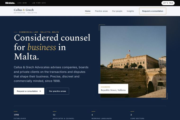 Callus & Grech law firm website