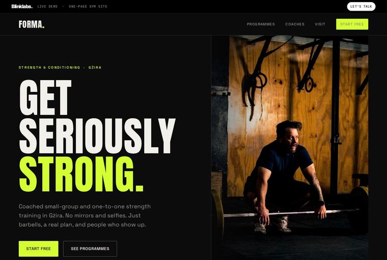 Forma gym website