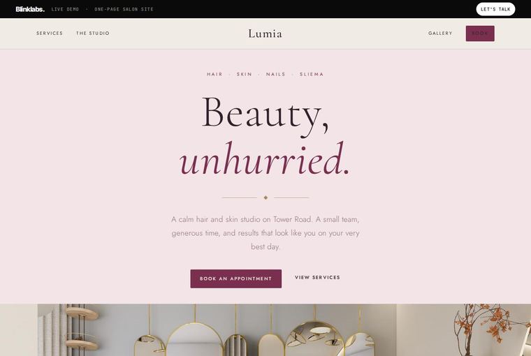 Lumia salon website