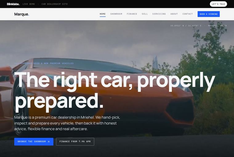 Marque automotive website