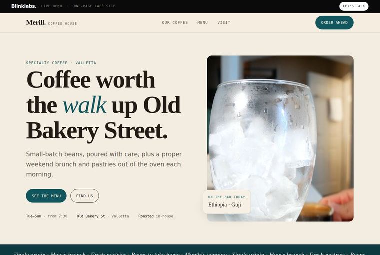 Merill cafe website