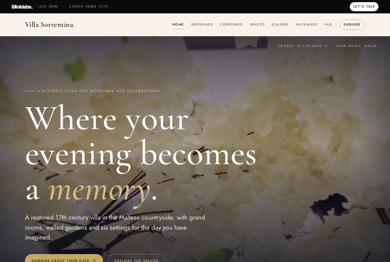 Villa Sorrentina events website