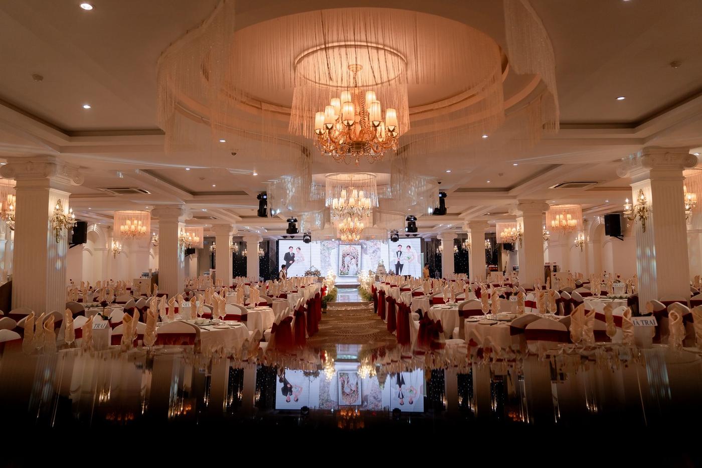 The Grand Ballroom beneath the chandeliers