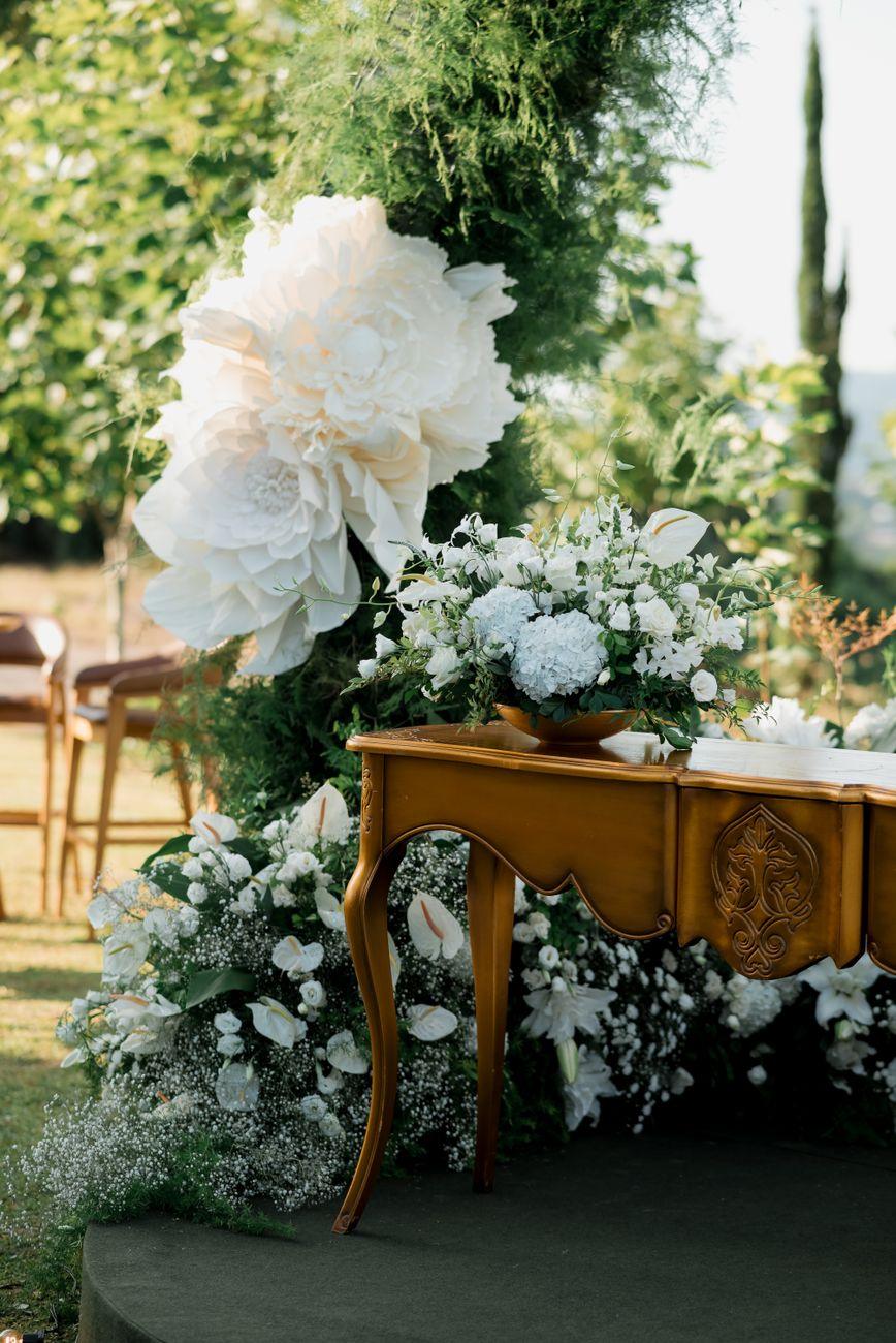 A wedding ceremony set in the walled garden