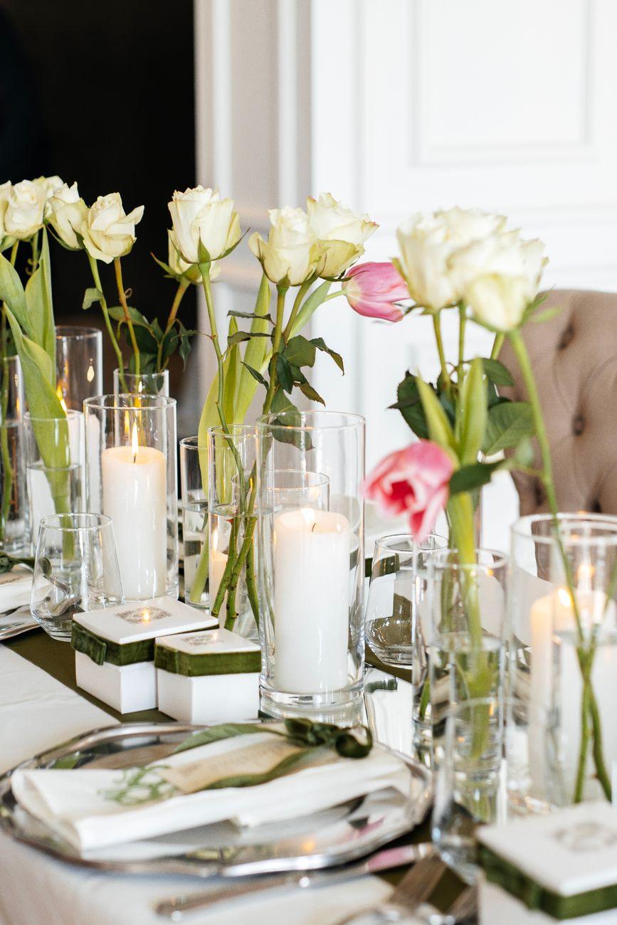 An elegantly dressed dining table