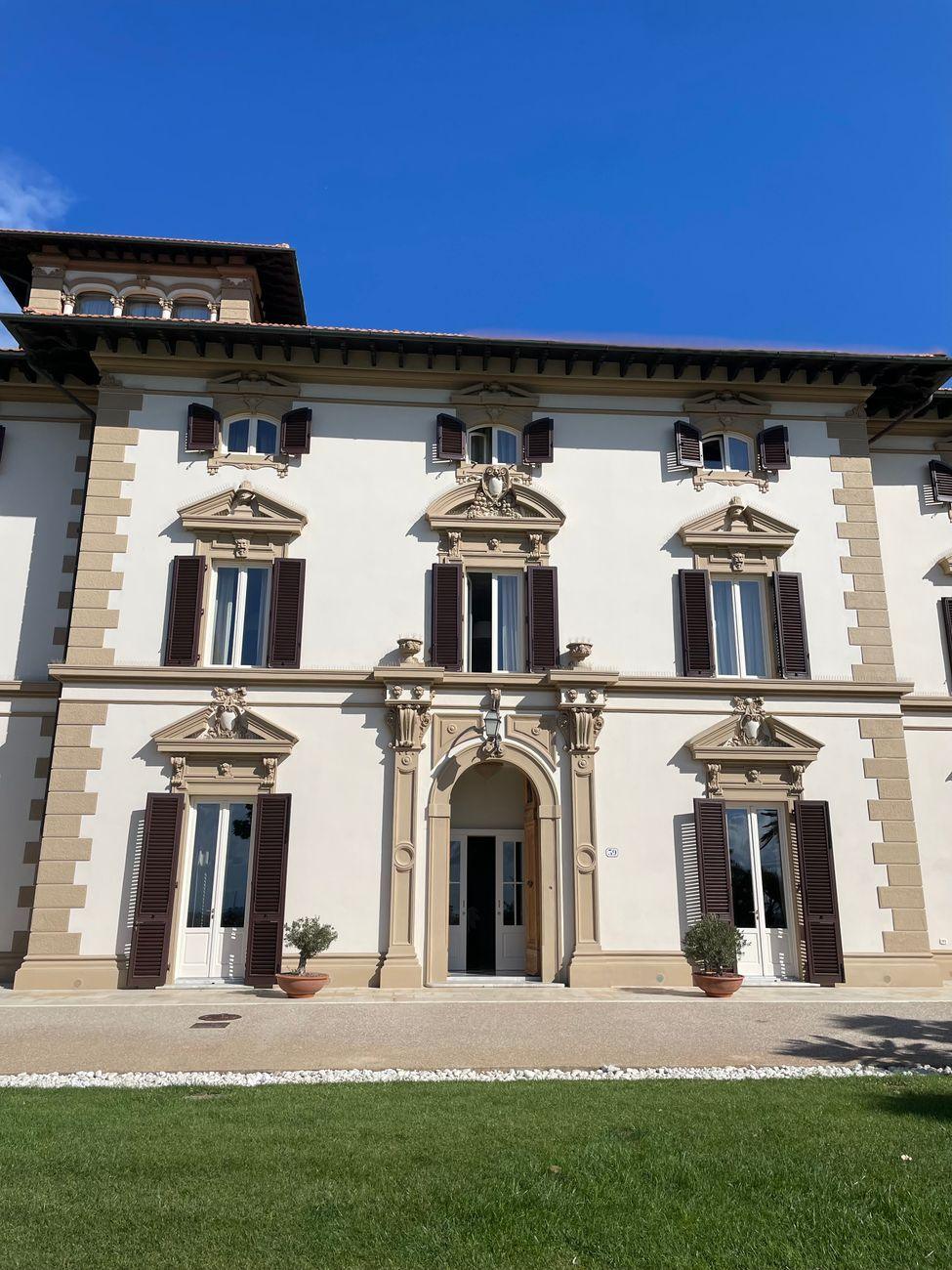 The historic facade of Villa Sorrentina