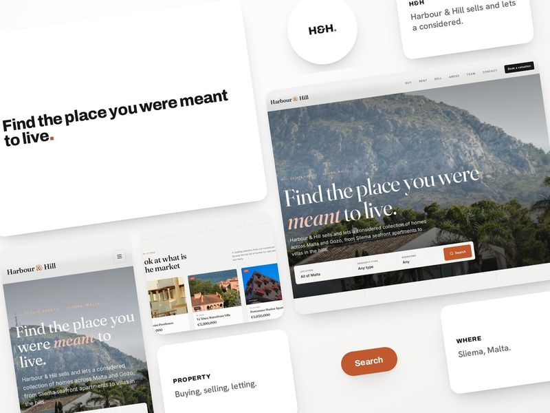 Harbour and Hill estate agents website