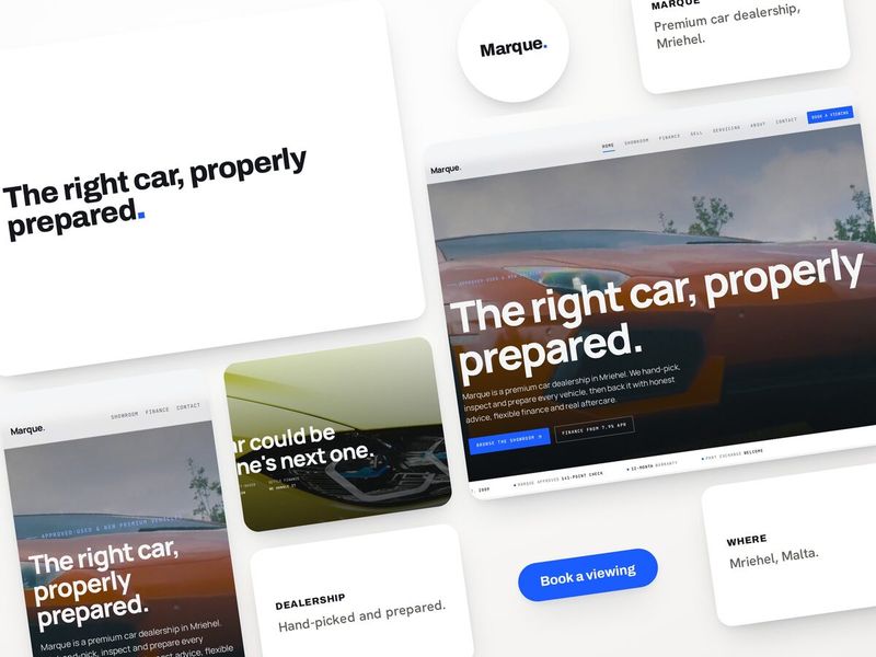 Marque car dealership website template by Blinklabs