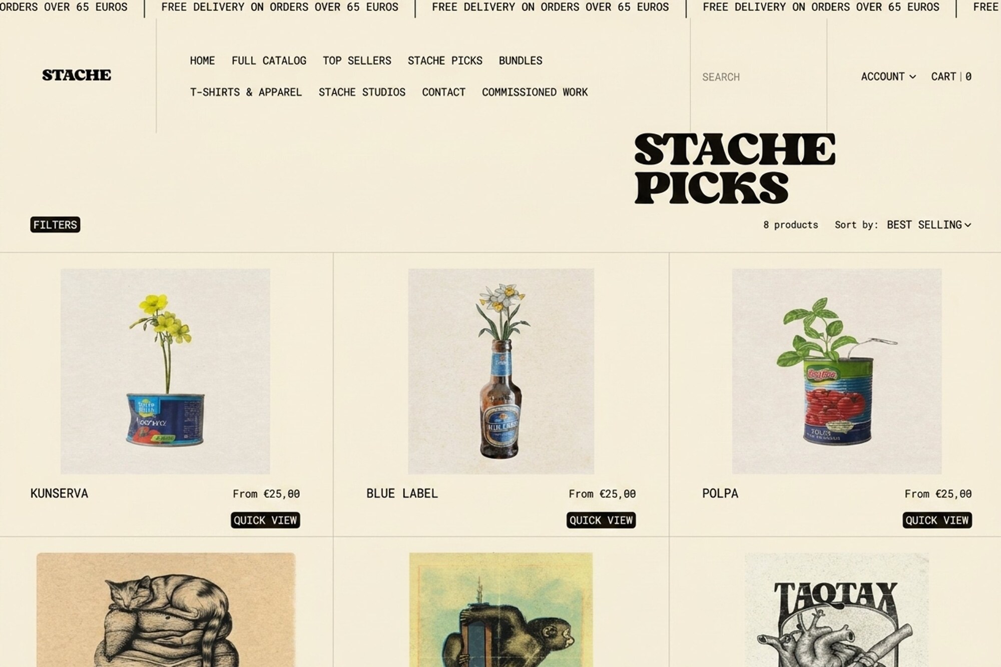 Stache Shopify storefront