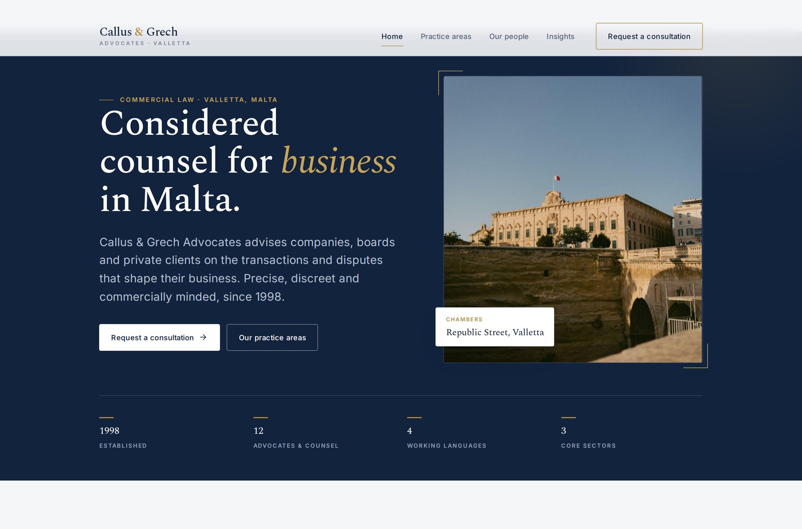 Callus and Grech template homepage