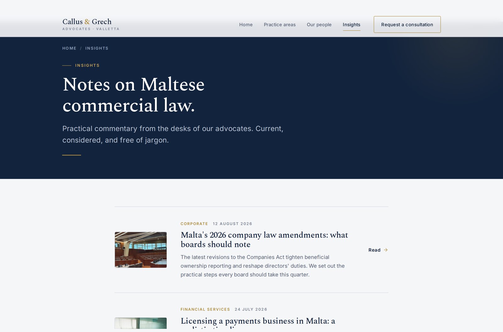 Callus and Grech insights