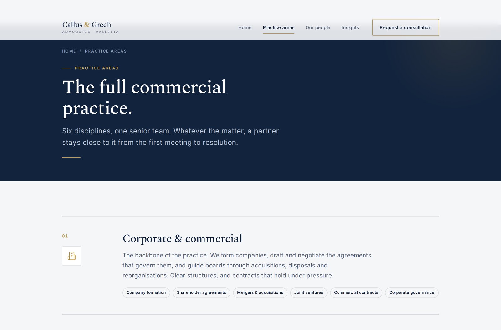 Callus and Grech practice areas
