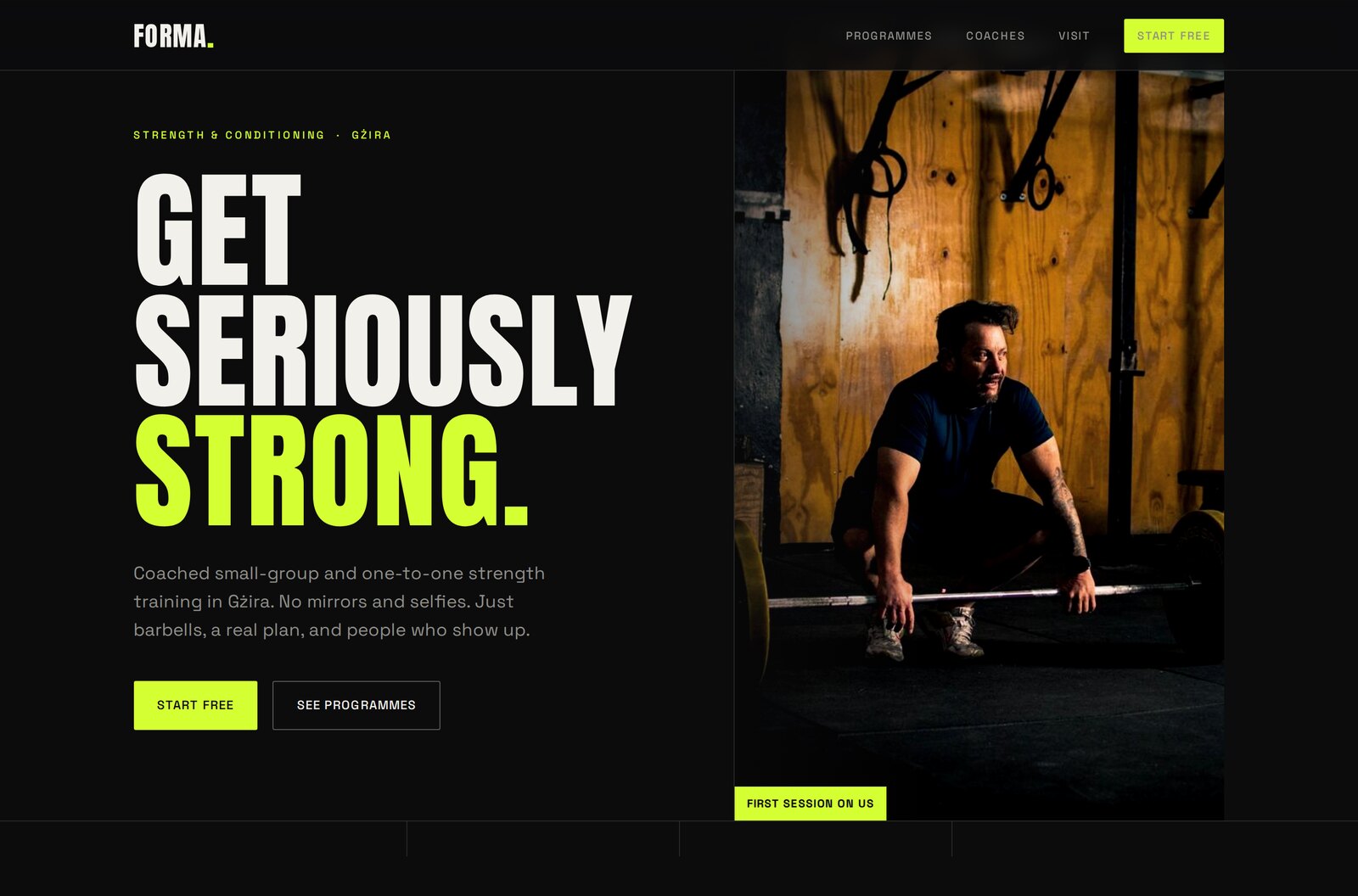 Forma template homepage