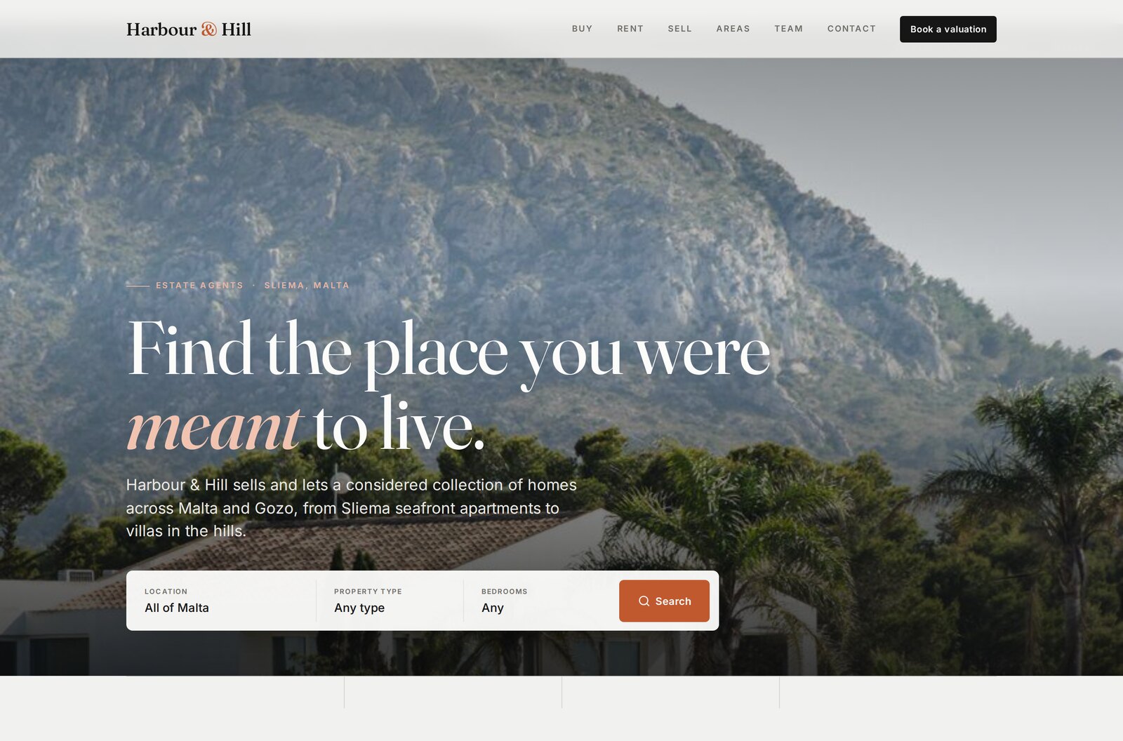 Harbour and Hill template homepage