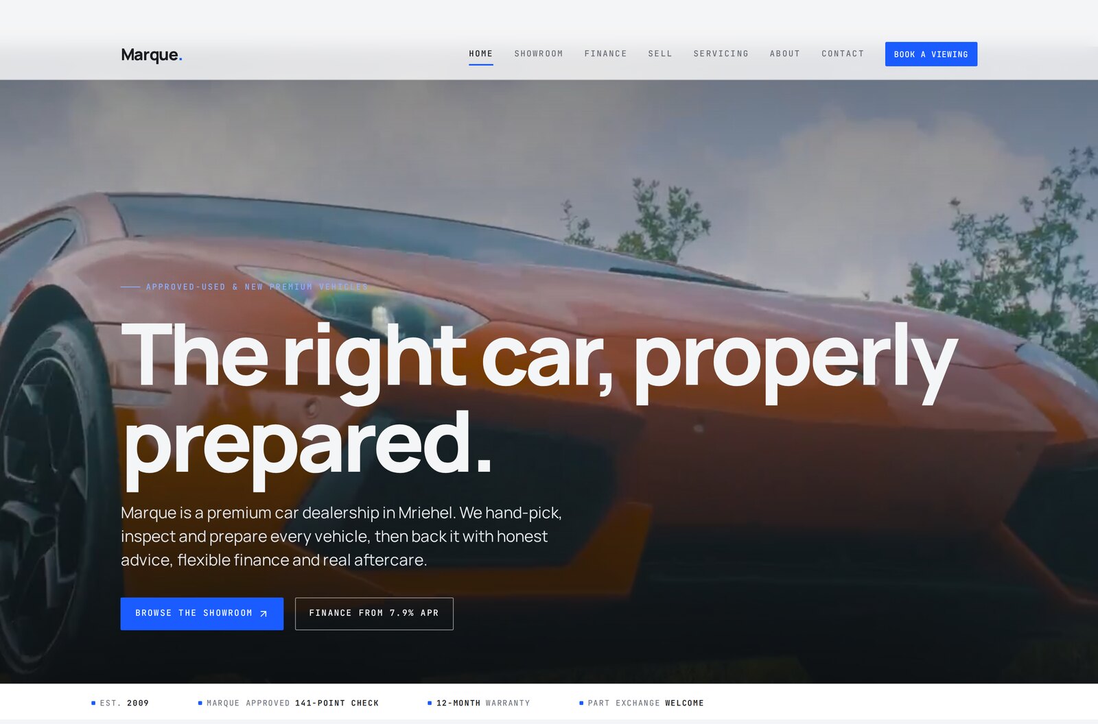 Marque template homepage