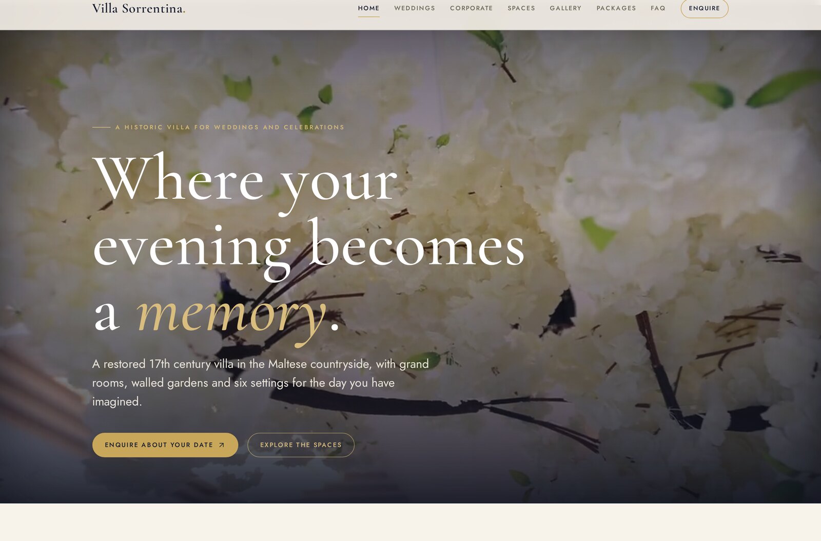 Villa Sorrentina template homepage