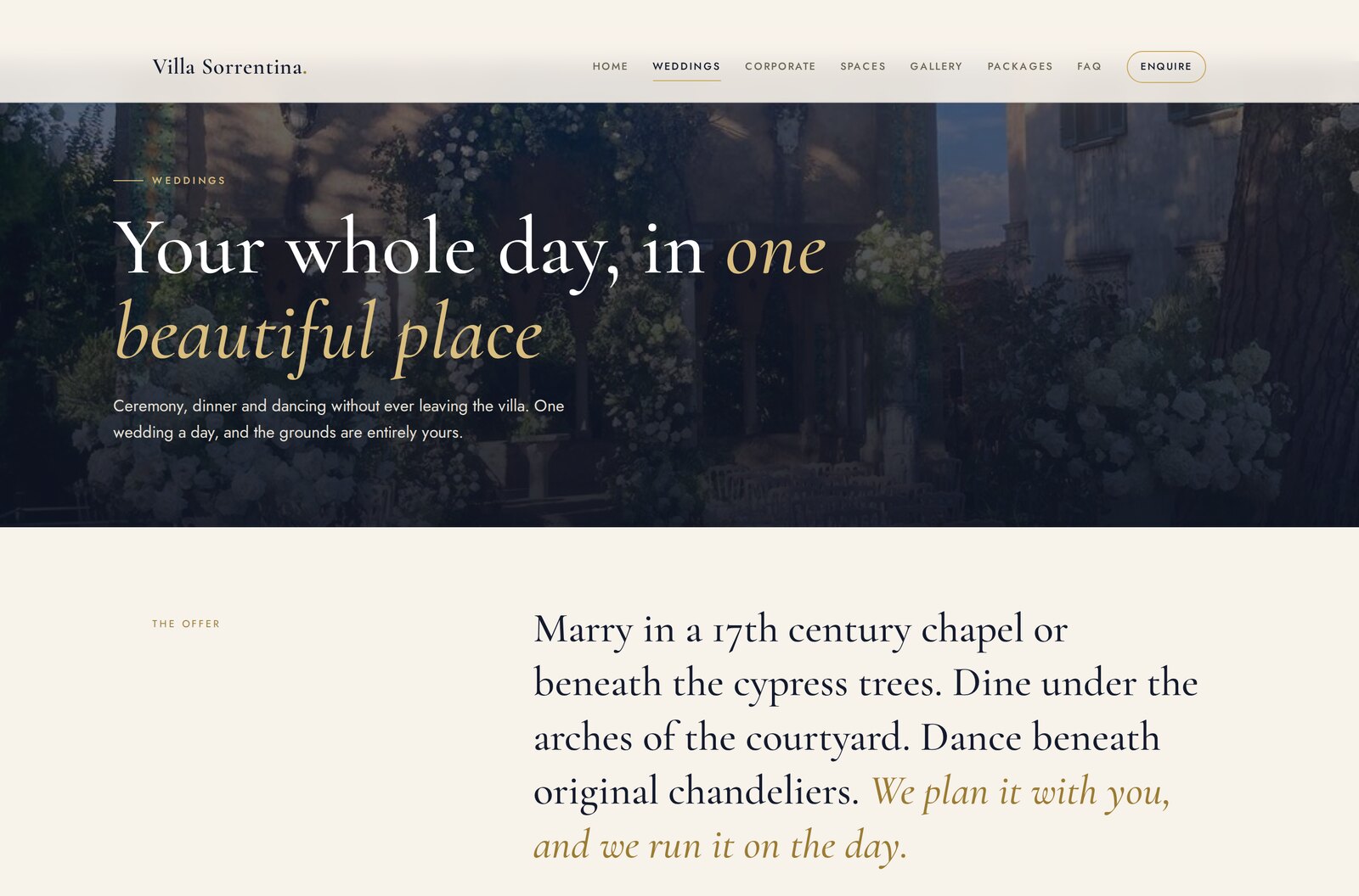 Villa Sorrentina weddings page