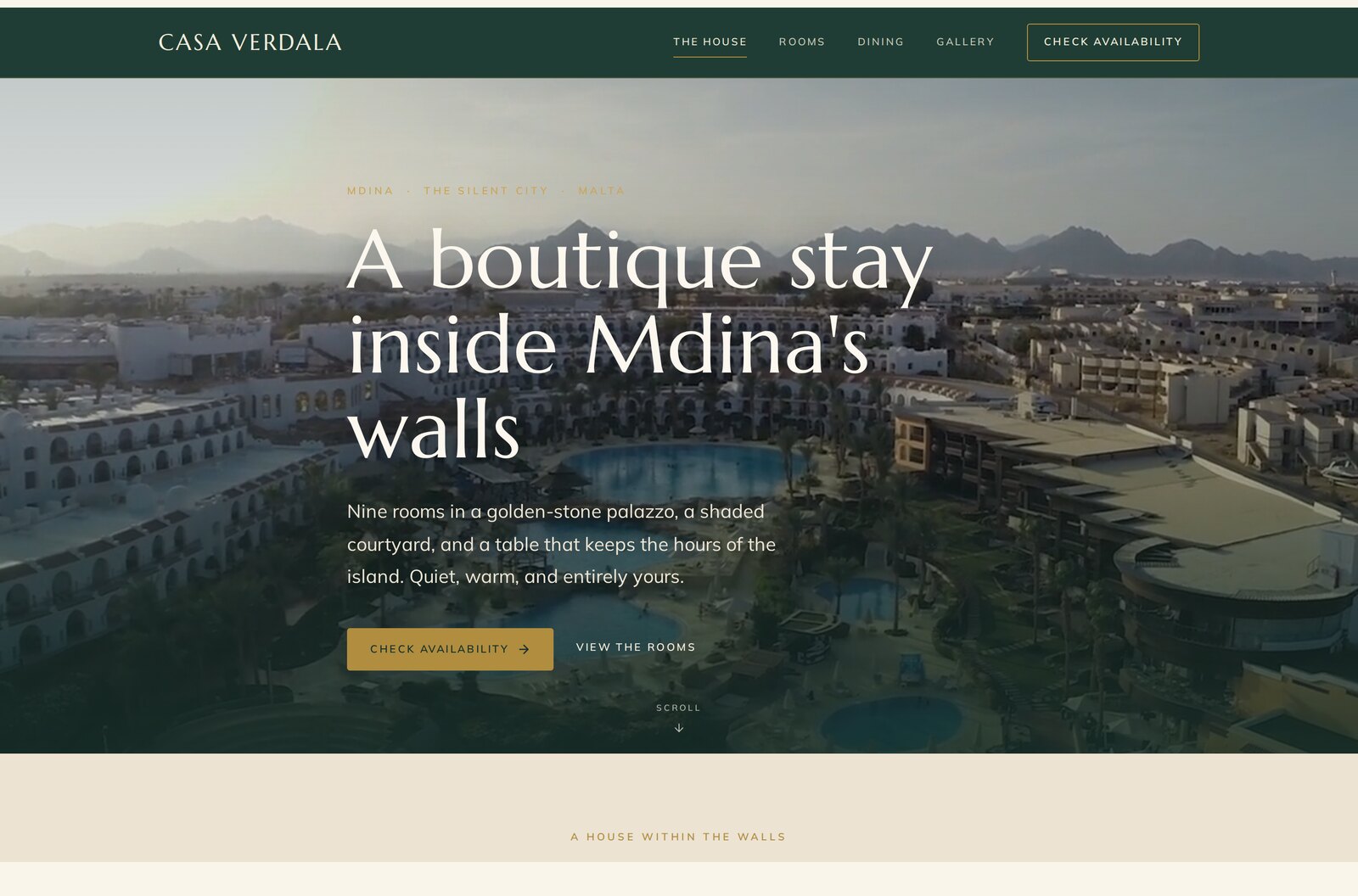 Casa Verdala template homepage