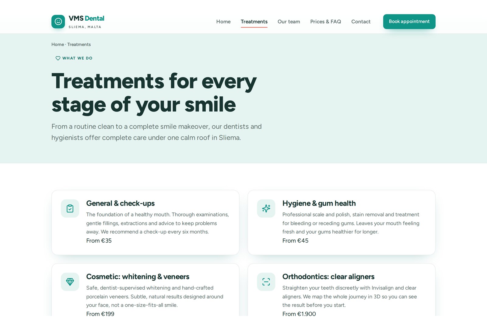 VMS treatment pages