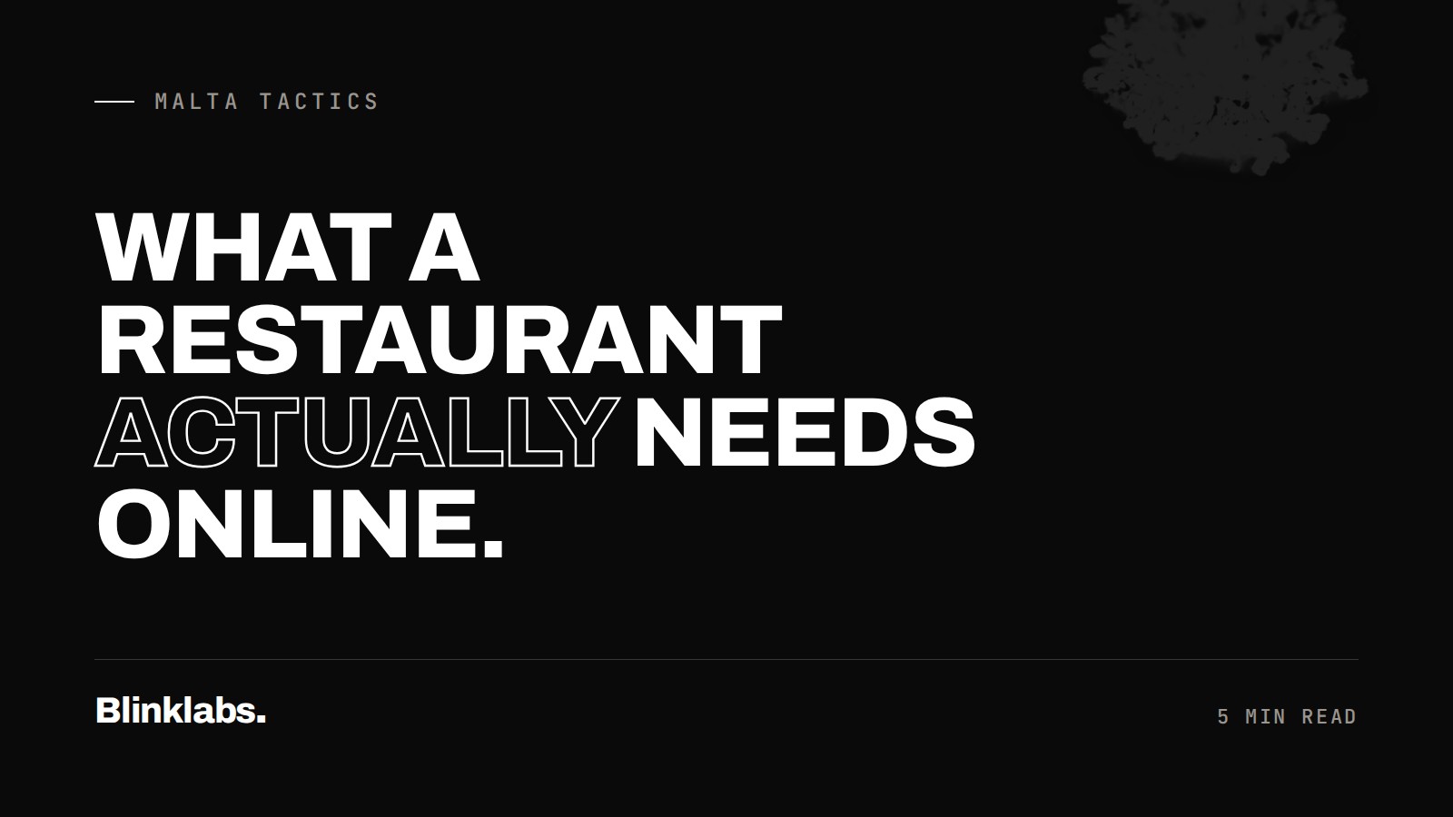 What a Maltese restaurant actually needs online (and what to skip)